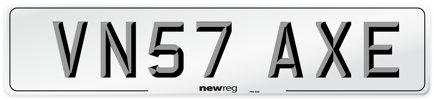 VN57 AXE Number Plate from New Reg